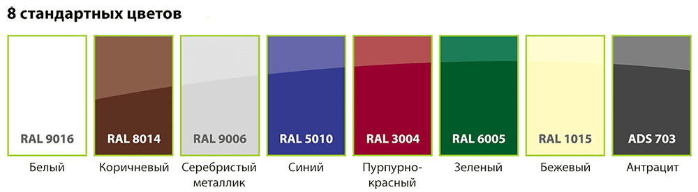 шкала цветов RAL для секционных ворот